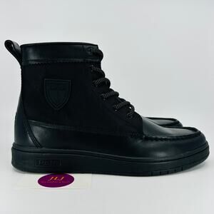 Polo Ralph Lauren Men's Ranger II Leather & Oxford Sneaker Boots Black Size 9